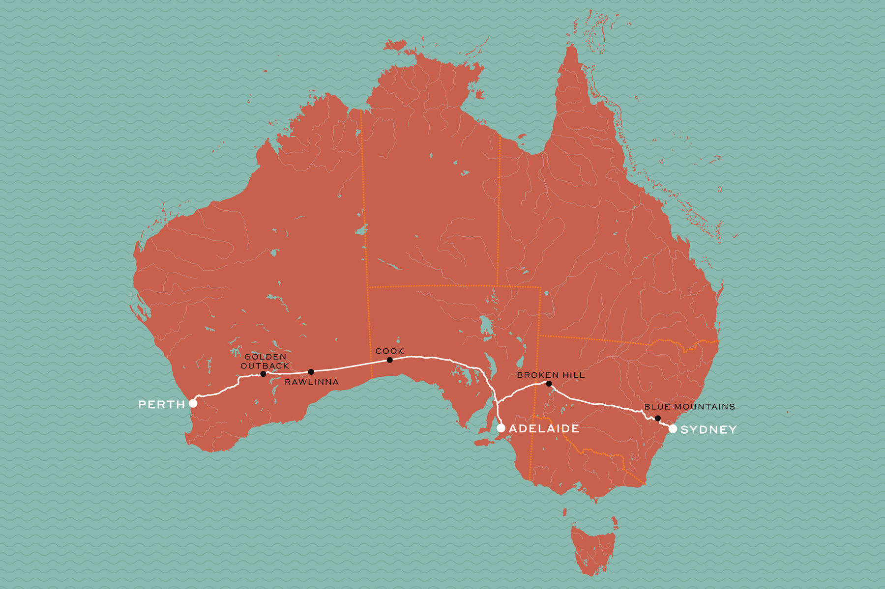 Indian Pacific Route Map