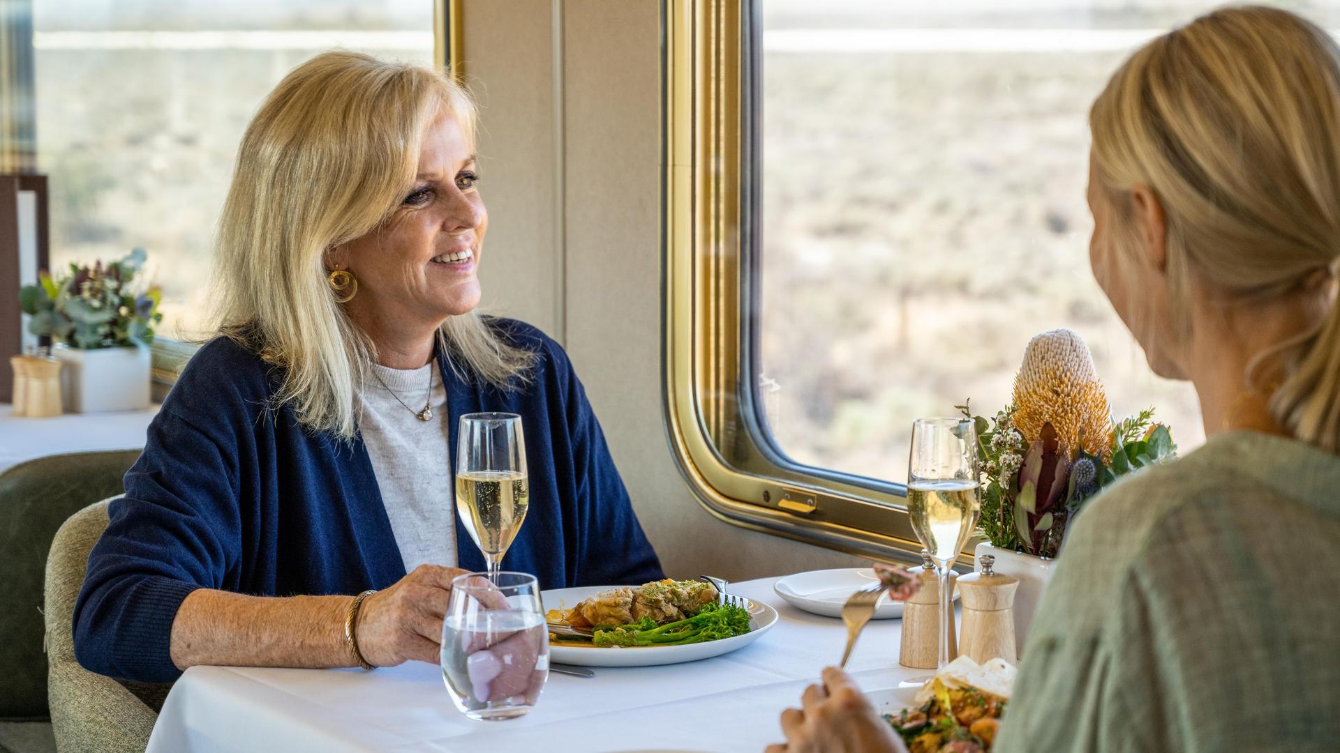 train, The Ghan, food, Outback, fire, wine